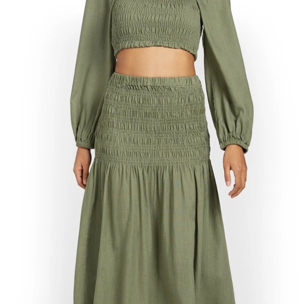 Crescent Olive Skirt Set